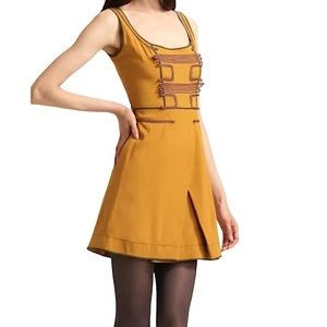 ($495) Zac Posen Z Spoke Sz 10 Silk Embroidered